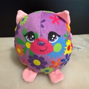 Misfittens Get Meowt! Plush 6" Series 1 Daisy Cat purple Flowers Pink Stuffed